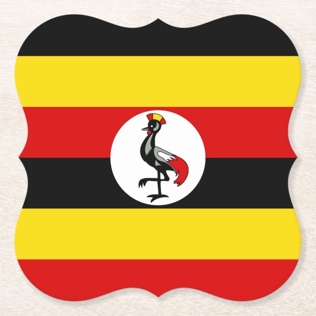 Uganda Flag Paper Coaster (Front)
