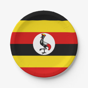 Uganda Flag Paper Plate