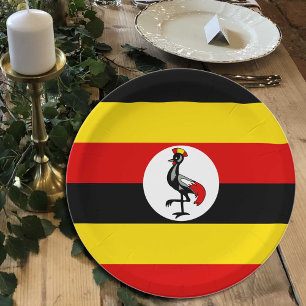 Uganda Flag plates, party, sports, Uganda Paper Plate