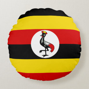 Uganda Flag Round Cushion