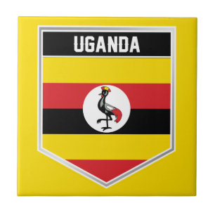 Uganda Flag Shield Tile