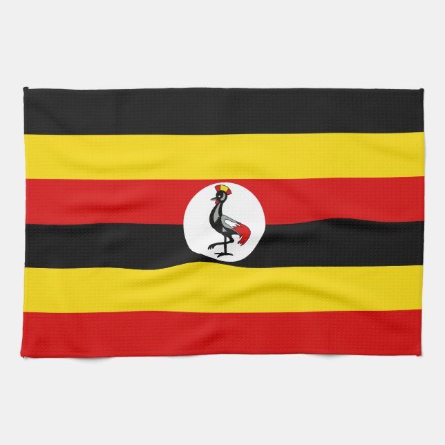 Uganda Flag Tea Towel (Horizontal)