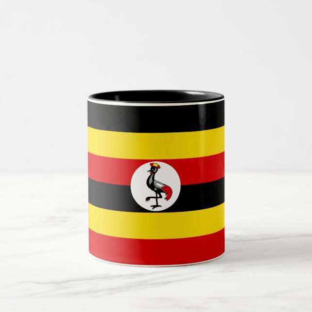 Uganda Flag Two-Tone Coffee Mug (Center)