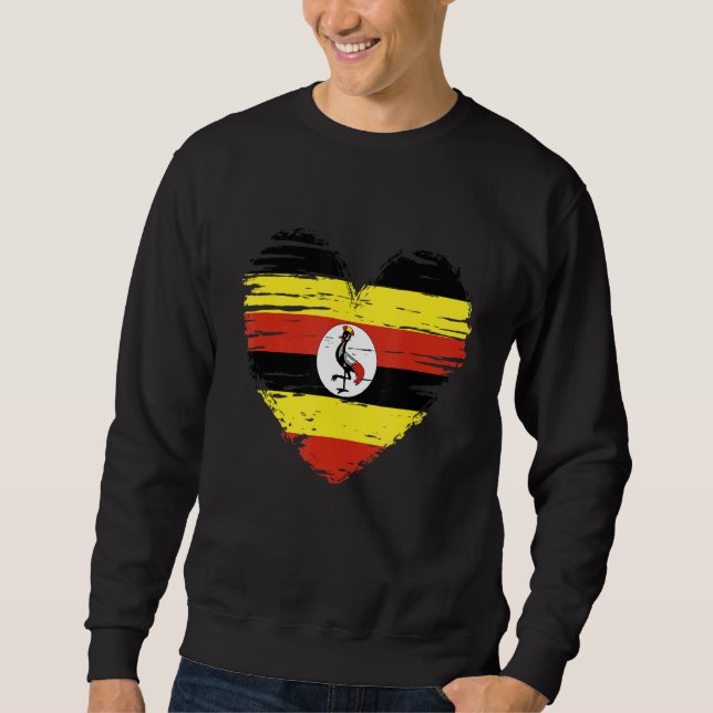 Uganda Heart Ugandan Flag Ugandan Pride Sweatshirt (Front)