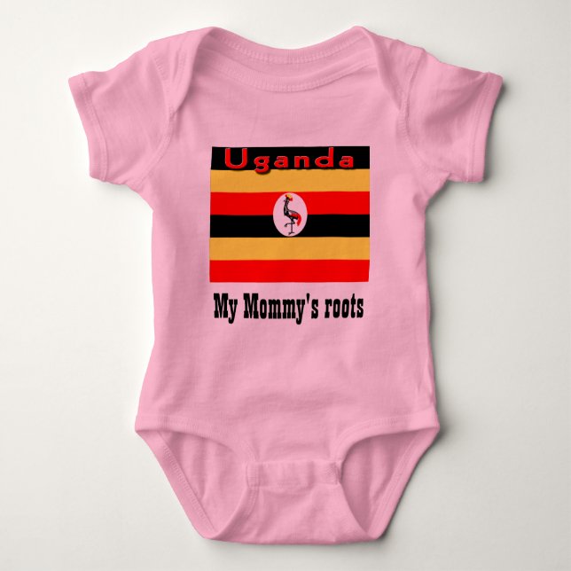Uganda my mummy's roots baby bodysuit (Front)
