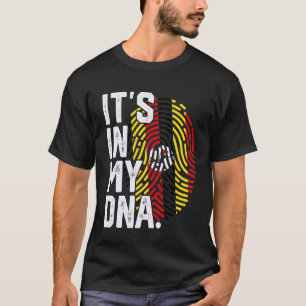 Uganda Roots Flag Fingerprint Graphic Patriotic T-Shirt