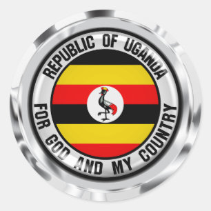 Uganda Round Emblem Classic Round Sticker