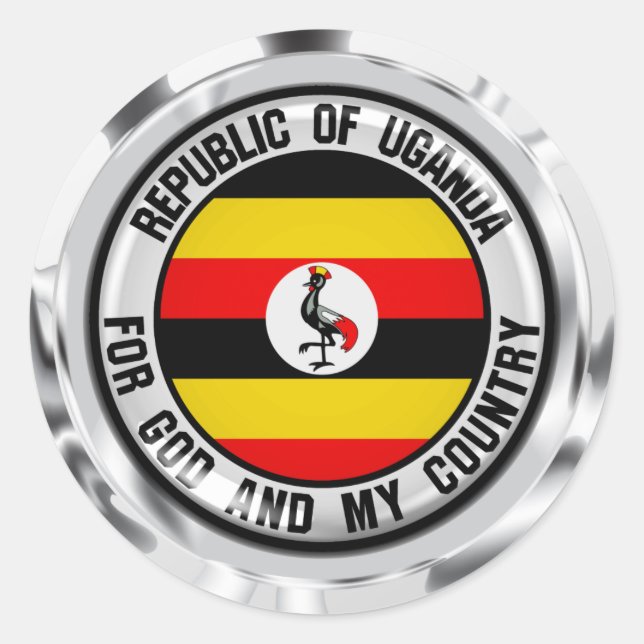 Uganda Round Emblem Classic Round Sticker (Front)
