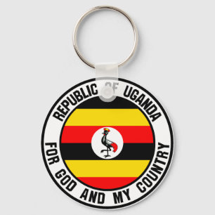 Uganda Round Emblem Key Ring