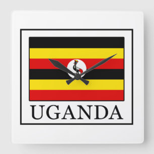 Uganda Square Wall Clock