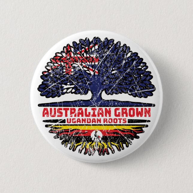 Uganda Ugandan Australian Australia Tree Roots 6 Cm Round Badge (Front)