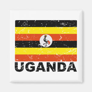 Uganda Vintage Flag Magnet