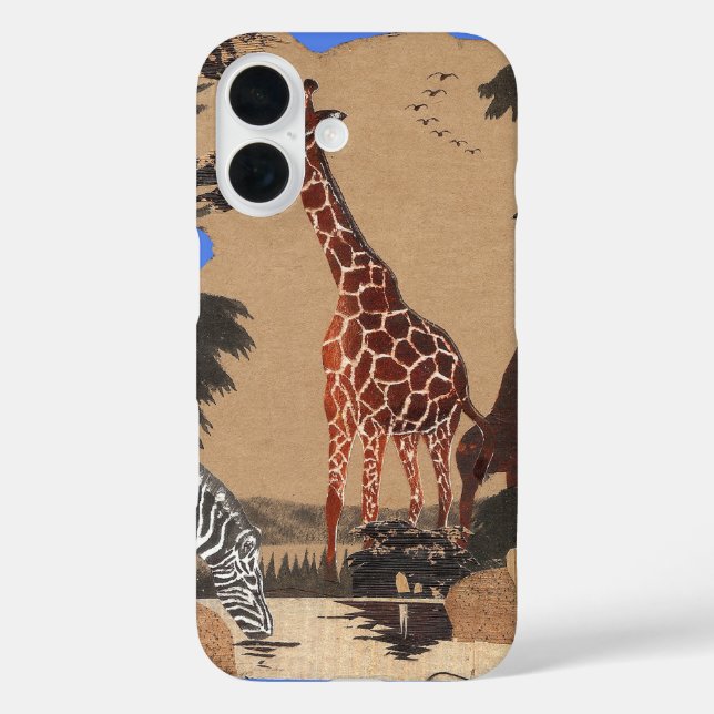 Uganda Wildlife Map Art Print Case-Mate iPhone Case (Back)