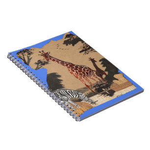 Uganda Wildlife Map Art Print Spiral Notebook