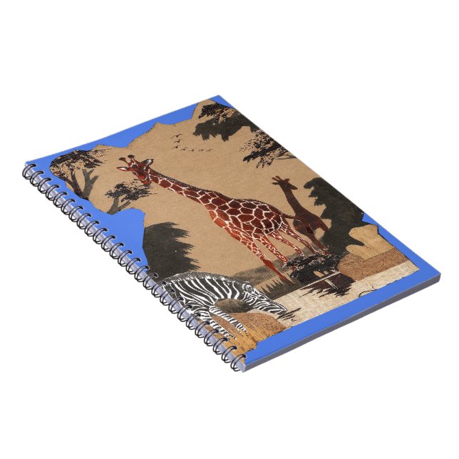Uganda Wildlife Map Art Print Spiral Notebook (Right Side)