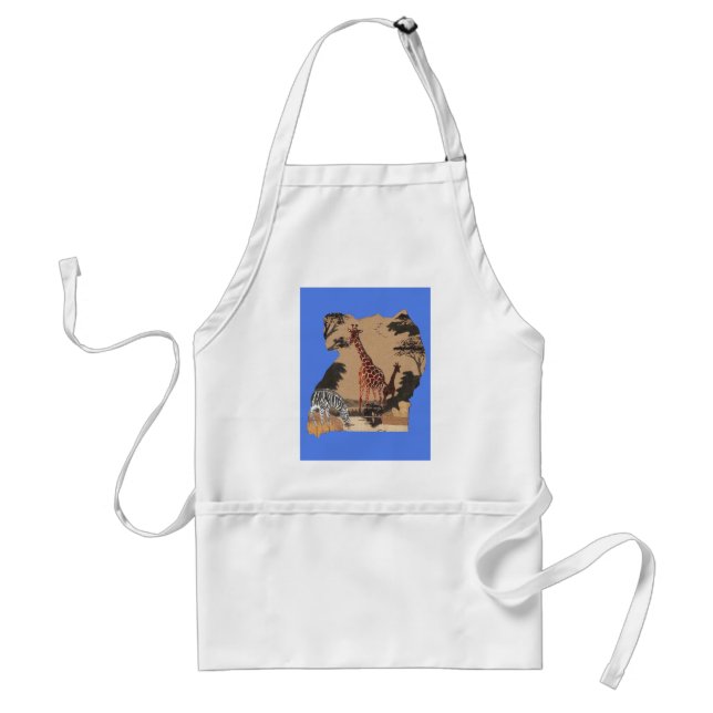 Uganda Wildlife Map Art Print Standard Apron (Front)