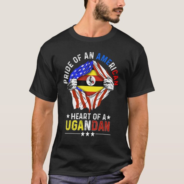 Ugandan American America Pride Foreign Country Uga T-Shirt (Front)
