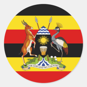 Ugandan Flag & Coat of Arms, Flag of Uganda Classic Round Sticker