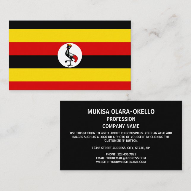 Ugandan Flag, Flag of Uganda Business Card (Front/Back)