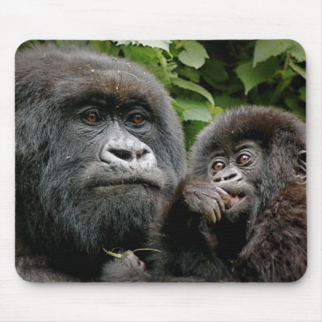 Ugandan Mother & Baby Gorilla Mouse Pad (Front)