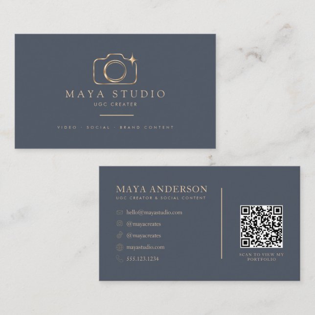 UGC Creator QR Code Business Card (Front/Back)