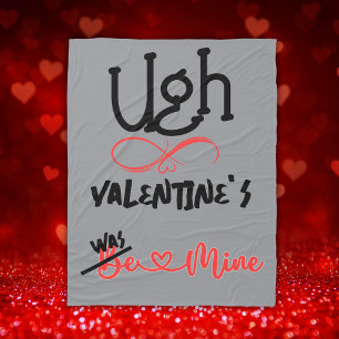 Ugh Valentine's - Was Mine on grey   Fleece Blanket