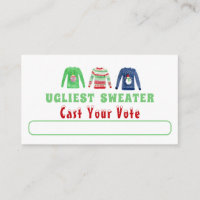 Ugliest Christmas Sweater Voting Card