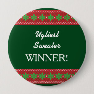 Ugliest Christmas Sweater Winner 10 Cm Round Badge