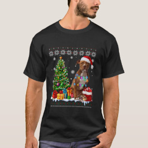 Ugly American Staffordshire Terrier Dog Christmas T-Shirt