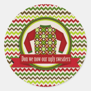 Ugly and Tacky Christmas Sweater Party Stickers