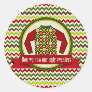 Ugly and Tacky Christmas Sweater Party Stickers