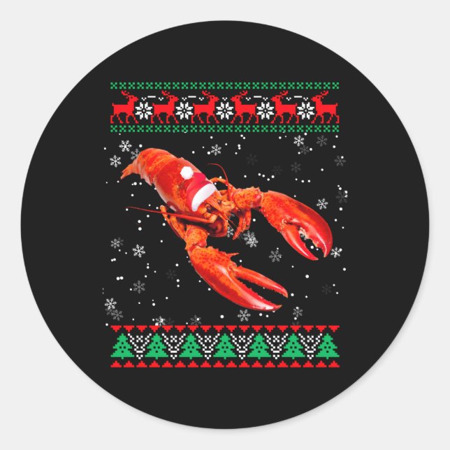 Ugly Animals Lobster Classic Round Sticker (Front)