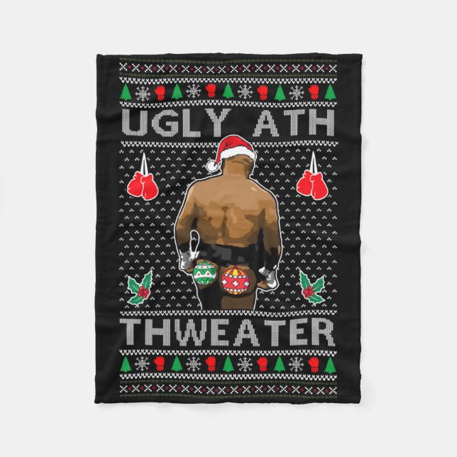 Ugly Ath Sweater Merry Christmas  Fleece Blanket (Front)