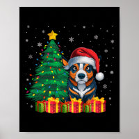 Ugly Australian Cattle Santa Hat Christmas Lights