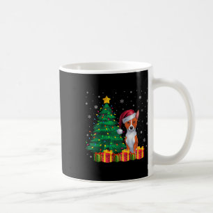 Ugly Basenji Santa Hat Christmas Lights Dog Lover Coffee Mug
