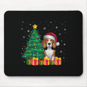 Ugly Beagle Santa Hat Christmas Lights Dog Lover X Mouse Pad