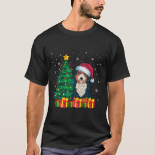 Ugly Bernedoodle Santa Hat Christmas Lights Dog Lo T-Shirt