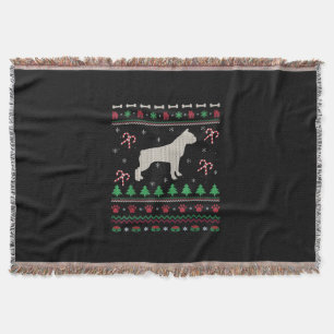 Ugly Boston Terrier Dog Xmas Gift Boston Terrier Throw Blanket