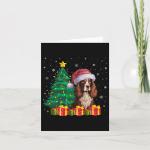 Ugly Boykin Spaniel Santa Hat Christmas Lights Dog Card