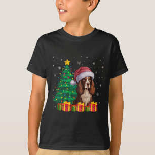 Ugly Boykin Spaniel Santa Hat Christmas Lights Dog T-Shirt
