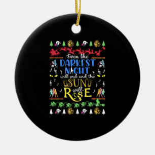 Ugly Broadway Christmas Sweatshirt Ceramic Tree Decoration