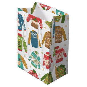 Ugly But Cute Ugly Christmas Sweaters Holiday Medium Gift Bag