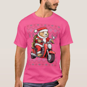 Ugly Capybara Lover Xmas Santa Hat Capybara Christ T-Shirt