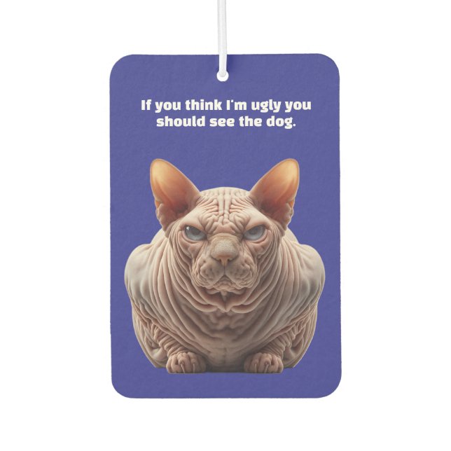Ugly Cat Car Air Freshener (Front)