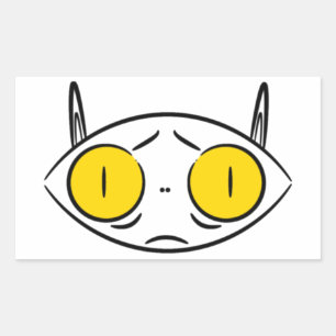 Ugly Cat or Cute Bat Funny Weird Creature Rectangular Sticker