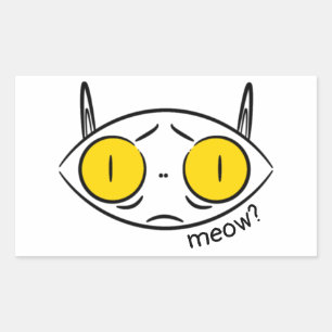 Ugly Cat or Cute Bat Funny Weird Creature Rectangular Sticker