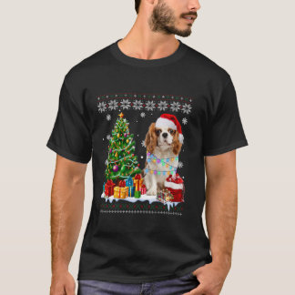 Ugly Cavalier King Charles Santa Hat Christmas Tre T-Shirt
