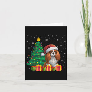 Ugly Cavalier King Charles Spaniel Santa Hat Xmas Card
