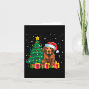 Ugly Chesapeake Bay Retriever Santa Hat Xmas Light Card