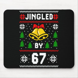 Ugly Christmas 67 Meme Design Funny Six Seven Hand Mouse Pad